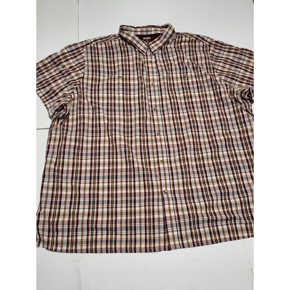 (#1 King Size 5XLT(TALL)Short Sleeve Button Up Shirt Multicolor